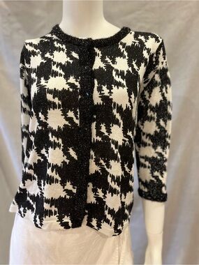 August Silk Bold Houndstooth with Metallic accent